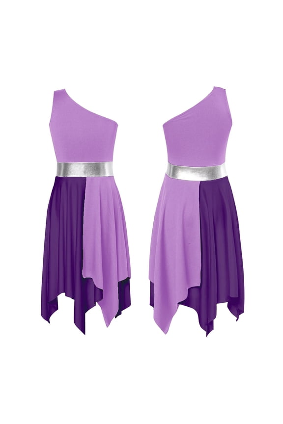 Kids Girls Ballet Praise Lyrical Dance Performance Tunic Dress Church Worship Robe