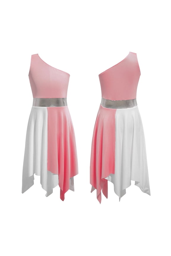 Kids Girls Ballet Praise Lyrical Dance Performance Tunic Dress Church Worship Robe