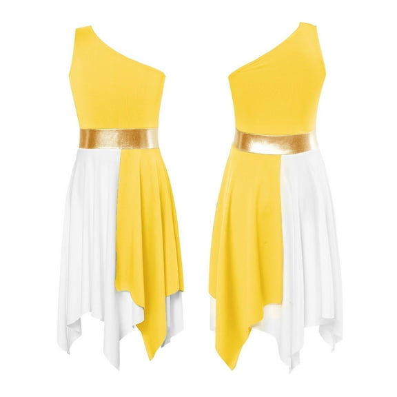 Kids Girls Ballet Praise Lyrical Dance Performance Tunic Dress Church Worship Robe