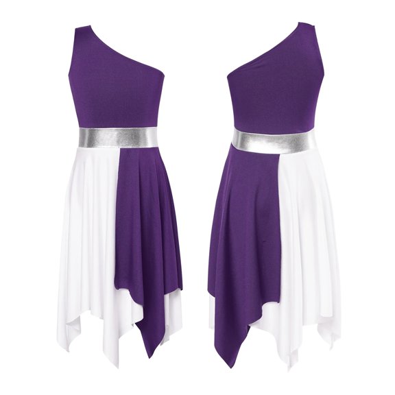 Kids Girls Ballet Praise Lyrical Dance Performance Tunic Dress Church Worship Robe