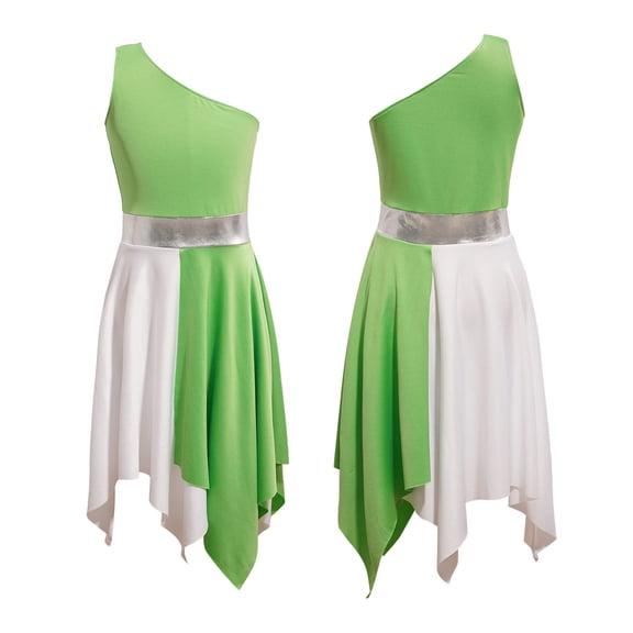 Kids Girls Ballet Praise Lyrical Dance Performance Tunic Dress Church Worship Robe