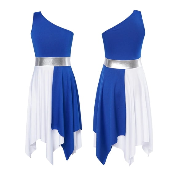 Kids Girls Ballet Praise Lyrical Dance Performance Tunic Dress Church Worship Robe