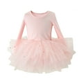 thumbnail image 1 of Kids Girls Ballet Tutu Dress for Performance and Party, Child Long Sleeve Personality Dress Pink L-120, 1 of 3