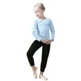 thumbnail image 1 of Kids Girls Base Layers Set Long Sleeve and Pants Active Undergarments for Dance, Ballet, Gymnastics, Performance in Winter, 1 of 8