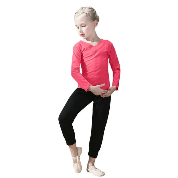 Kids Girls Base Layers Set Long Sleeve and Pants Active Undergarments for Dance, Ballet, Gymnastics, Performance in Winter