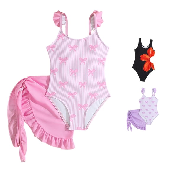Kids Girls Bathing Suit Sleeveless Girls 1 Piece Swimsuits Fashion Cute Bathing Suits Girls Size 8-9 Years Swimsuit