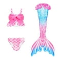 thumbnail image 1 of Kids Girls Bathing Suits Kids Tails for Swimming Bikini Fish Tail Set Sport Halter Swimwear for Kids Girl 6-7Years, 1 of 4
