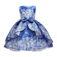 thumbnail image 1 of Kids Girls Beautiful Dress Bowknot Cartoon Snowflake Cute Print Sweet Trendy Fit Clothes Gown Breathable New Dailywear Elegant Casual Dresses, 1 of 8