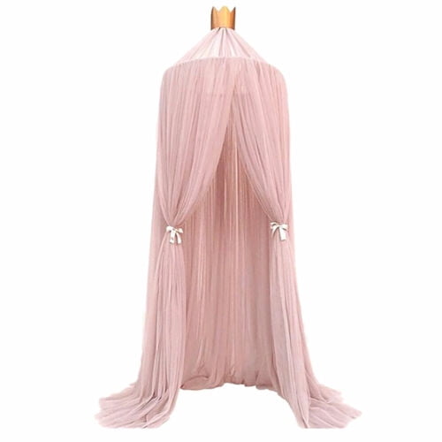 Kids Girls Bed Canopy Mosquito Net Tulle Yarn Round Dome Tent Beddroom Decor