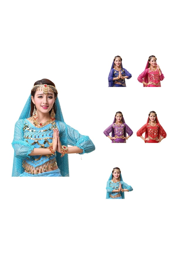 Kids Girls Belly Dance Crop Top with Sequins & Long Sleeves – Ballet Latin Jazz Dance Shirt for Carnival Party Costume