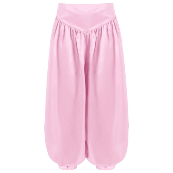 Kids Girls Belly Dance Pants Satin Pants Loose Casual Baggy Pants Trousers Lantern Pants