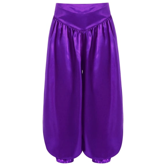 Kids Girls Belly Dance Pants Satin Pants Loose Casual Baggy Pants Trousers Lantern Pants