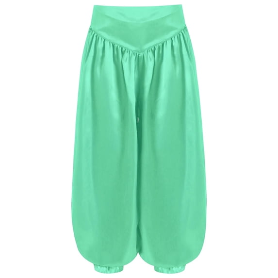 Kids Girls Belly Dance Pants Satin Pants Loose Casual Baggy Pants Trousers Lantern Pants