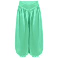 thumbnail image 1 of Kids Girls Belly Dance Performance Harem Pants Wide-Leg Satin Trousers For Carnival Event Theme Party, 1 of 7
