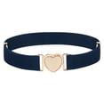 thumbnail image 1 of Kids Girls Belts Adjustable Elastic Belts with Heart Buckle Fashion Versatile Skinny Waistband One Size, 1 of 3