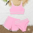 thumbnail image 1 of Kids Girls Bikini Swimsuits with Shorts 3 Piece Bikini Sets Sport Bathing Suits Kids Swimsuit 9-10, 1 of 5