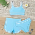 thumbnail image 1 of Kids Girls Bikini Swimsuits with Shorts 3 Piece Bikini Sets Sport Bathing Suits Kids Swimsuits Size 11-12, 1 of 6