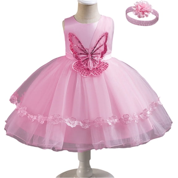 Kids Girls Birthday Party Dress Embroidery Princess Tulle Wedding Pageant Evening Gown
