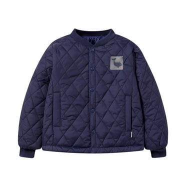 Kids Girls Boys Autumn And Winter Long Sleeve Warm Pocket Loose Shirt Top Jacket Coats Navy 140(6 Years-7 Years)