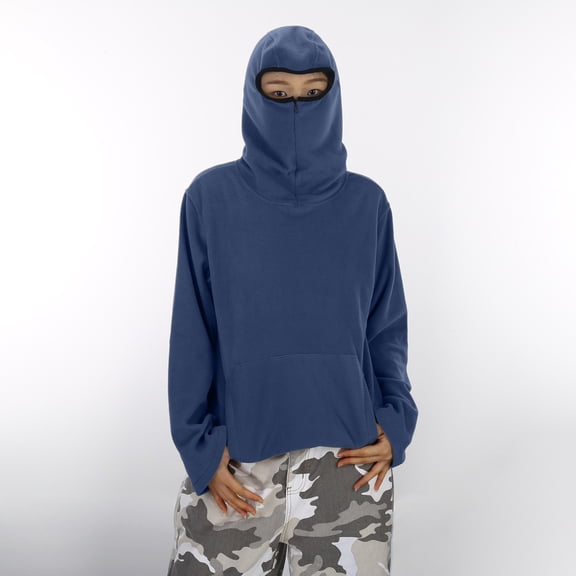 Kids Girls Boys Balaclava Hoodie Casual Long Sleeve Sweatshirts Fleece Hoodie Winter Hoodies Girls Hoodies Size 5-6 Years