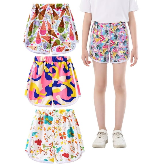 Kids Girls Boys Beach Shorts Summer Running Athletic Toddlers Dance Yoga Workout Shorts Swimsuit Trunks 2-11 Years