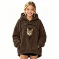 thumbnail image 1 of Kids Girls Boys Cat Pouch Hoodie Kangaroo Pocket Oversized Pet Carrier Pullover Sweatshirt Soft Fleece Hoodie with Dog Pouch Animal Holder Warm Winter Hoodie Sweatshirts, 1 of 5