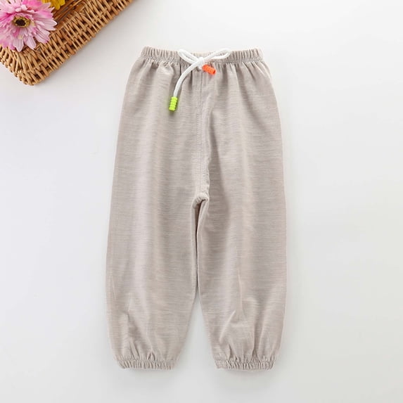 Kids Girls Boys Comfortable Casual Cotton Pants Solid Color Elastic Cuffs Pants Elastic Waist Yoga Clothes Athletics Leggings For Girl tummy control panties