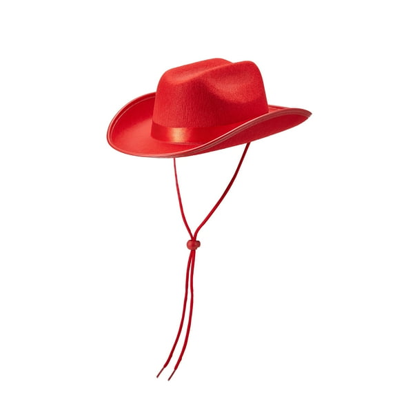 Kids Girls Boys Cowboy Hats Wide Brim Western Cowgirl Hat with Adjustable Strap Felt Fedora Hat Costume Accessories