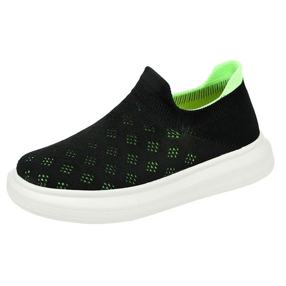 Kids Girls Boys Fashion Sneakers Canvas Slip-On Casual Lightweight Mesh Breathable Flexible Durable Sports Shoes Stylish Unique Footwear