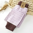 thumbnail image 1 of Kids Girls Boys Fleece Lined Leggings Trendy Plaid Cotton Thermal Pants Kids Elastic Waist Warm Winter Trouser Purple 5-6 Years, 1 of 6