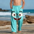 thumbnail image 1 of Kids Girls Boys Joggers Happy Smile Face Graphic Breathable Cotton Sweatpants Elastic Waist Bottoms for Park, 4-13Y, 1 of 9