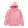 thumbnail image 1 of Kids Girls Boys Long Sleeve Hoodie Kids Full Zipper Hooded Sweatshirt Toddler Casual Jacket with Pocket 2-10 Years, 1 of 5