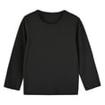 thumbnail image 1 of Kids Girls and Boys Long Sleeve Round Neck T-Shirt for Boys and Girls, Comfortable Cotton, Solid Color Top for Daily Wear, Casual Fashion Apparel Black 100, 1 of 2