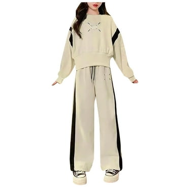 Kids Girls Boys Outfits Sweatshirt Sweatpants Jogger Set Long Sleeve Soft Warm Solid Shirt Casual Fall Tops Toddler Casual Fashion