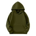 thumbnail image 1 of Kids Girls Boys Plain Sweatshirt Fashion Comfy Pullover Shirt Fleece Hoodie Casual Hooded Sweatshirts Hoody Jumper Long Sleeve Top with Pockets for Childrens Unisex 2-13 Years, 1 of 5