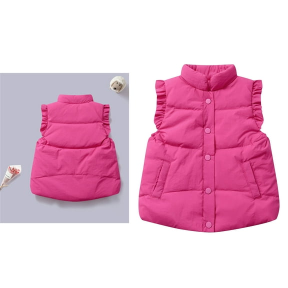 Kids Girls Boys Puffer Vest Boys Winter Vest Lightweight Water-Resistant Button Down Cute Jacket Sleeveless Boys Winter Jacket 4-5 Years