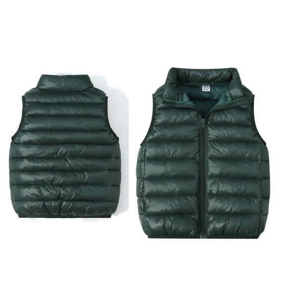Kids Girls Boys Puffer Vest Boys Winter Vest Stand Collar Lightweight Water-Resistant Zip Up Sleeveless Jacket Winter Fleece Vest 3-4 Years