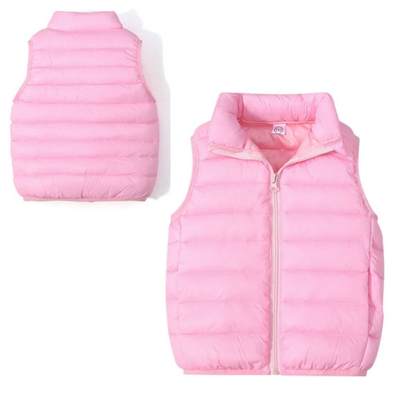 Kids Girls Boys Puffer Vest Girls Vest Light Weight Down Vest with Zip Up Puffer Jacket Sleeveless Winter Fleece Vest 3-4 Years