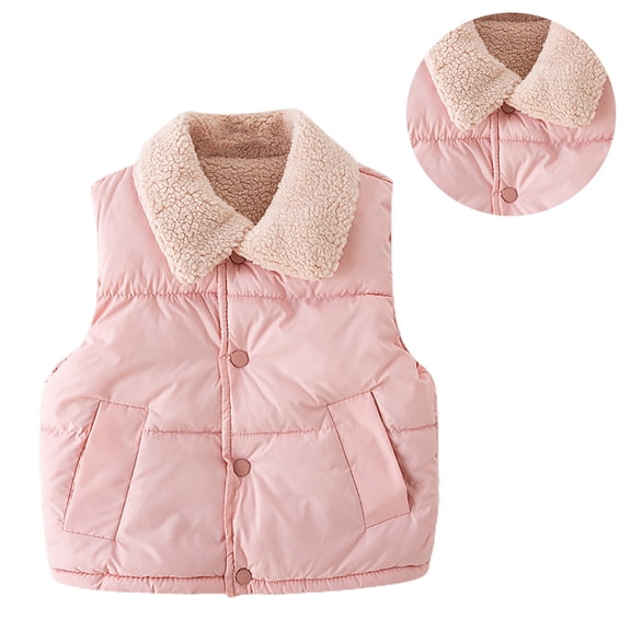 Kids Girls Boys Puffer Vest Girls Vest Lightweight Water-Resistant Button Down Cute Jackets Sleeveless Winter Warm Outerwear 4-5 Years