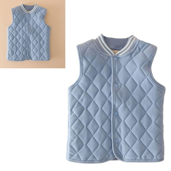 Kids Girls Boys Puffer Vest Kids Boys Girls Winter Vest Lightweight Button Down Puffer Jacket Sleeveless Winter Warm Outwear Jacket Vest 8-10 Years