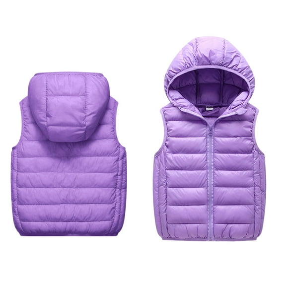 Kids Girls Boys Puffer Vest Kids Girls Winter Vest Hooded Jacket Zipper Up Down Coats Kids Winter Jacket for Girls 8-10 Years