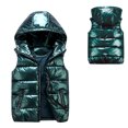 thumbnail image 1 of Kids Girls Boys Puffer Vest Kids Winter Vest Hooded Jacket Zipper Windproof Jacket Outwear Child Down Jacket for Little Boys 4-5 Years, 1 of 4