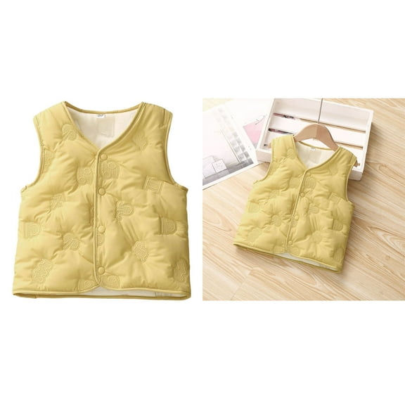 Kids Girls Boys Puffer Vest Kids Winter Vest Light Weight Down Vest with Button Down Cute Jacket Sleeveless Kids Winter Jacket 4-5 Years