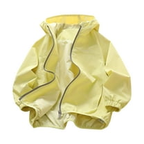 Kids Girls Boys Rain Jackets Lightweight Waterproof Cardigan Long Sleeve Rain Coats Outerwear with Hood For 4-17Years