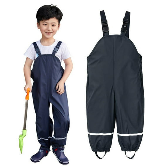 Kids Girls Boys Rain Pants Mud Proof Waterproof Jumpsuit for Kids Puddle-Dry Rain Pants For Toddlers Lightweight Reflective Hiking Camping Hunting Rain Pants For Girls Boys