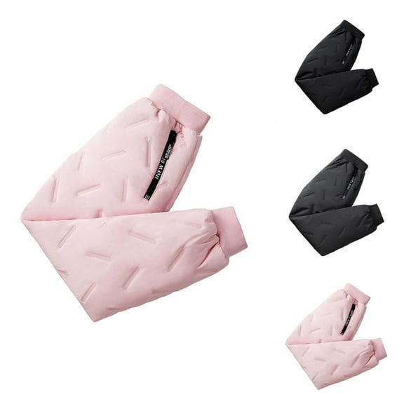 Kids Girls Boys Snow Pants 2-14 Years Old, Waterproof Thickened Fleece-Lined Winter Warm Athletic Jogger Track Pants