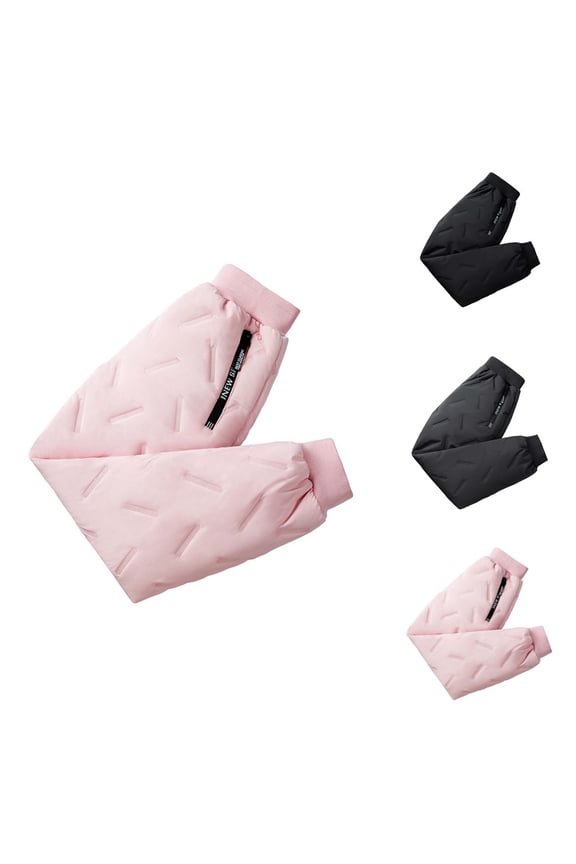 Kids Girls Boys Snow Pants 2-14 Years Old, Waterproof Thickened Fleece-Lined Winter Warm Athletic Jogger Track Pants