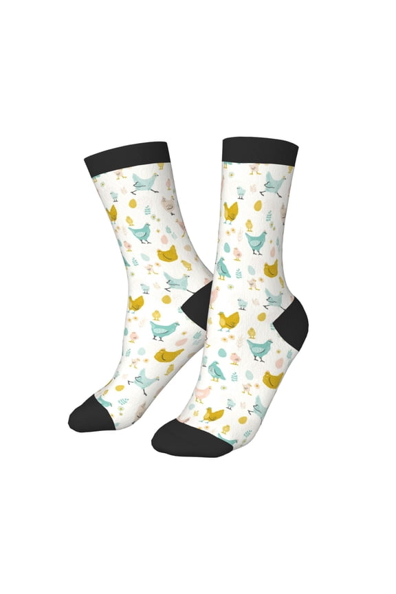 Kids Girls Boys Socks - Bohemian Painted Chicken Flowers Comfort Breathable Crew Socks for Boys Girls Kids, Soft Athletic Running Socks for Boys Socks 6-10 Years Old