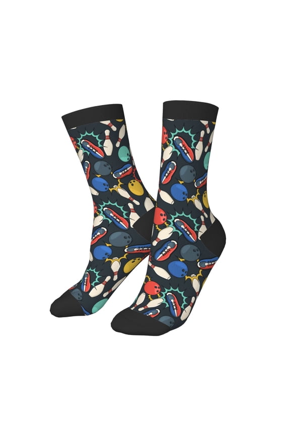 Kids Girls Boys Socks - Bowling Ball Comfort Breathable Crew Socks for Boys Girls Kids, Soft Athletic Running Socks for Boys Socks 6-10 Years Old