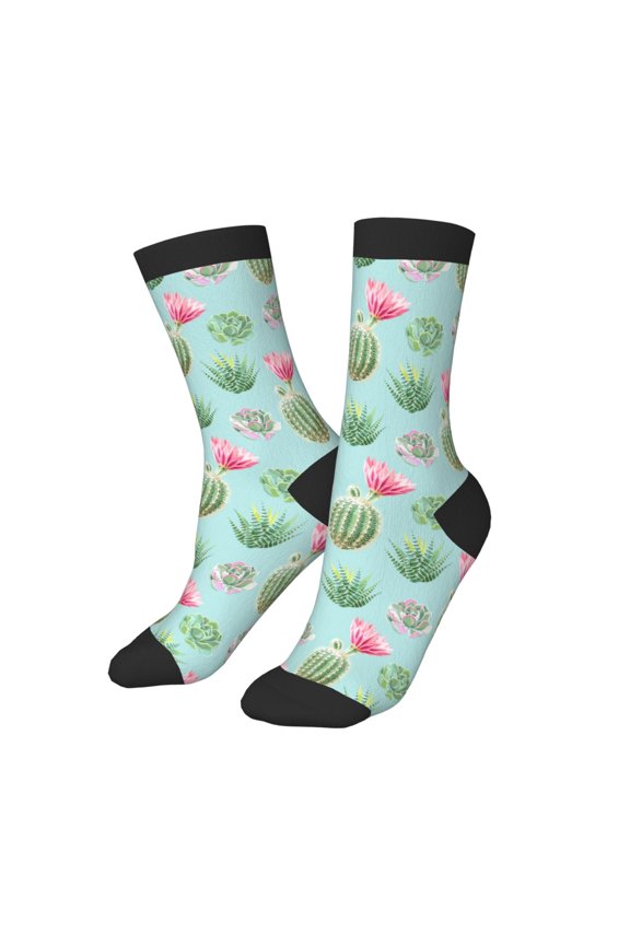 Kids Girls Boys Socks - Cactus Succulents green Comfort Breathable Crew Socks for Boys Girls Kids, Soft Athletic Running Socks for Boys Socks 6-10 Years Old